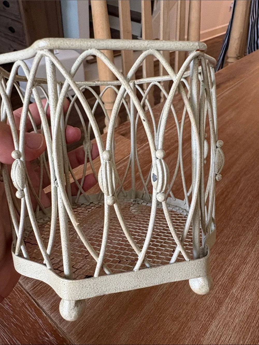 Decorative Cream Metal Basket